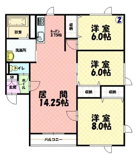 クレセント7・4【2階】の間取り