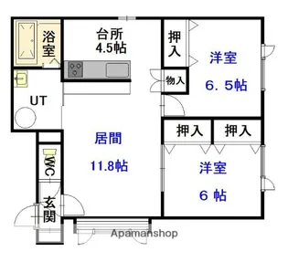 ドリームハイツ【102号室】の間取り