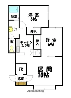 メープルB棟【105号室】の間取り