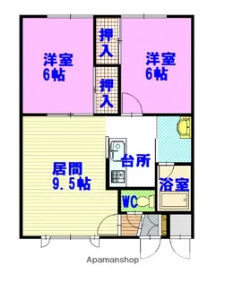 チェリーハイツ【1階】の間取り
