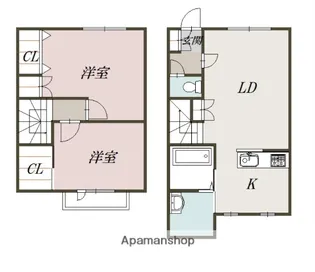 ガーデンコート 花の森【D号室】の間取り