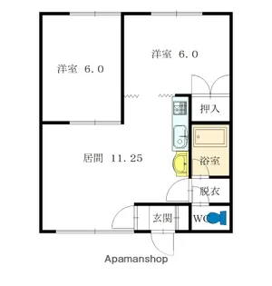 VIEW FLAT67A【101号室】の間取り