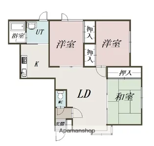 大町1・2ハイツ【2階】の間取り