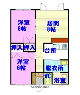 アイランドハイツ神居B【2階】の間取り