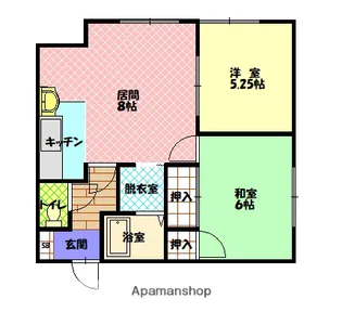 サンセット花咲B【2階】の間取り