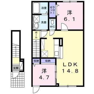 アリ・ビラⅢ【2階】の間取り