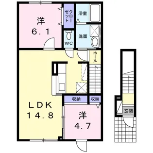 アリ・ビラⅢ【2階】の間取り