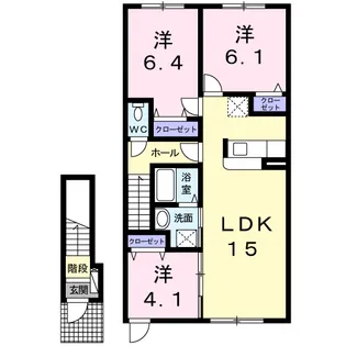 ベルメゾンF【2階】の間取り