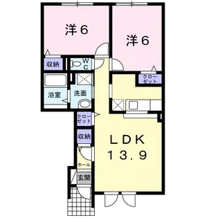クレメント【1階】の間取り