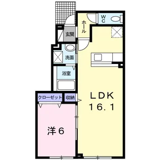 グレイス ラフィネ K【1階】の間取り