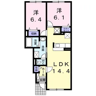 リヴィエールⅡ【1階】の間取り