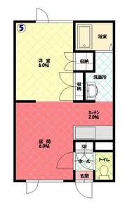 メープルジョイ【105号室】の間取り