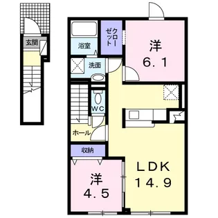 ウエスト・アヴェニュー【2階】の間取り
