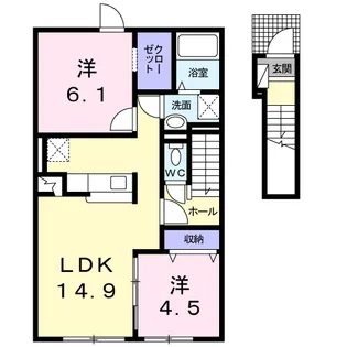 アニメートM【2階】の間取り
