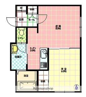 DIO2・9【306号室】の間取り