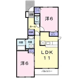 カーサセレーナ【1階】の間取り