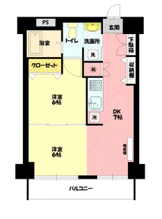 シャンノール平和通【605号室】の間取り