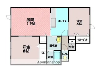 TEE MS【102号室】の間取り