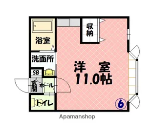 エルム医大前C【106号室】の間取り