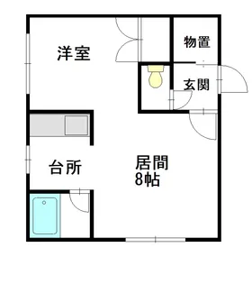 コートハウス愛宕B【107号室】の間取り