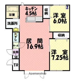 ラテラB【202号室】の間取り