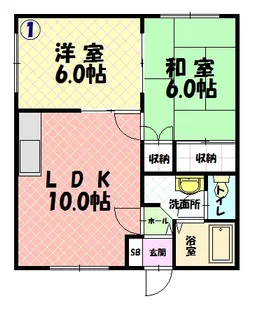 マンションつるや【1階】の間取り