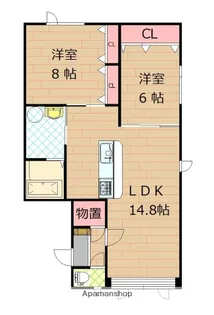 リリヴァレⅤ【103号室】の間取り