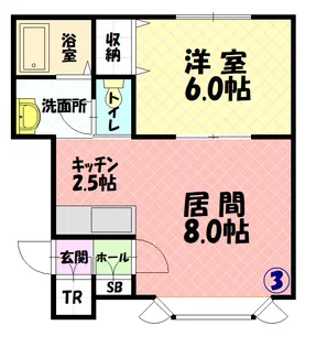 ロシュ7.1B【103号室】の間取り