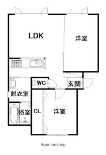 エコワンハイツ3.3【201号室】の間取り