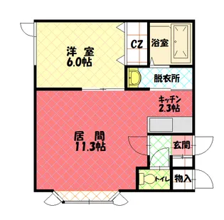 プラタナスフォー【101号室】の間取り