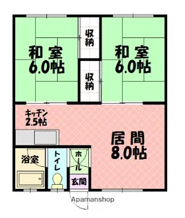 9条コーポ【2階】の間取り