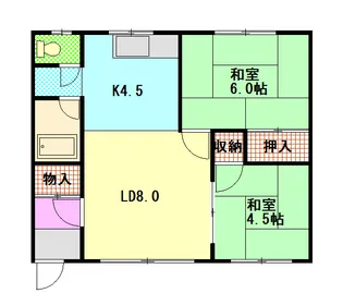 2LDKの間取り画像