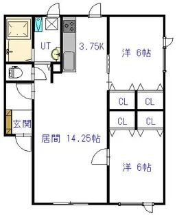 グランビュー4.4【102号室】の間取り