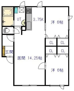 グランビュー4.4【1階】の間取り