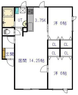 グランビュー4.4【202号室】の間取り