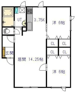 グランビュー4.4【2階】の間取り
