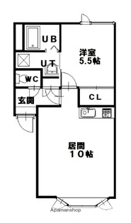 1LDKの間取り画像