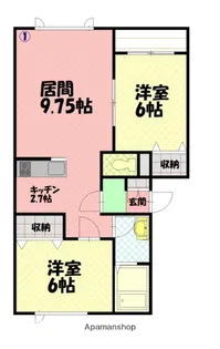 コーポ21世紀Ⅱ【2階】の間取り