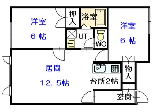 チェリーハウス(永山)【102号室】の間取り