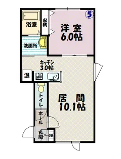 ENSOLEILLE【205号室】の間取り