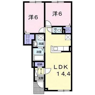 ベルソレイユⅡ【1階】の間取り