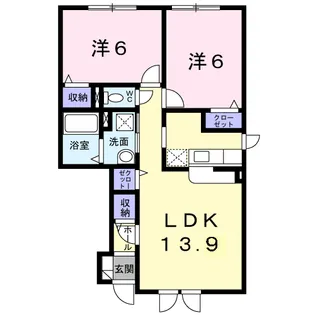2LDKの間取り画像