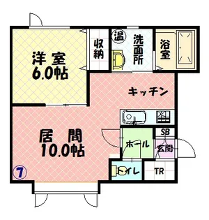 1LDKの間取り画像