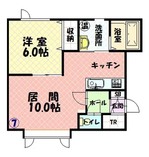 1LDKの間取り画像