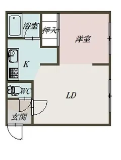 IKコーポA棟【2階】の間取り