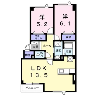 ヒルズヒロ【1階】の間取り