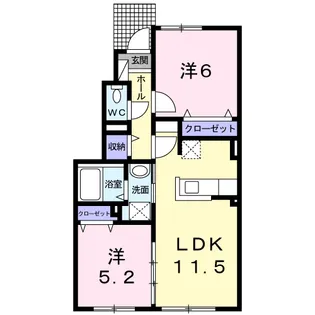 ジャドール【1階】の間取り