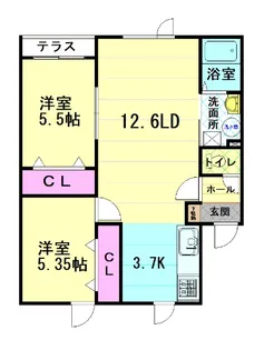 コーポ昴Ⅲ【1階】の間取り