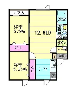 コーポ昴Ⅲ【2階】の間取り