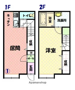 来夢ハイツ川端A棟【1階】の間取り